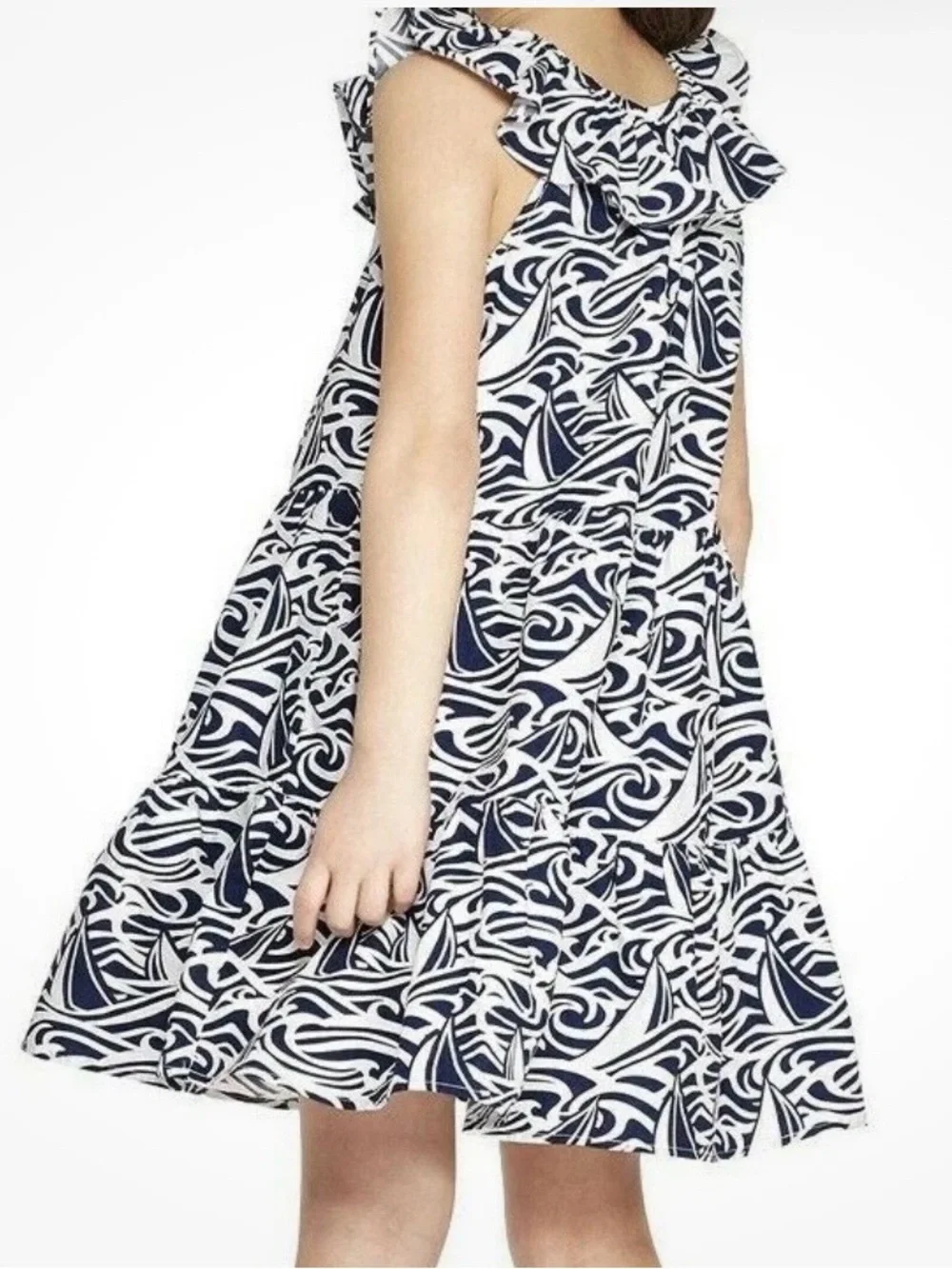 Vineyard Vines Target Girls Rough Seas Sleeveless Scoop Neck Dress Navy Blue 6x